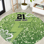 Australian Thunder Cricket Custom Round Carpet Minimalism Aboriginal