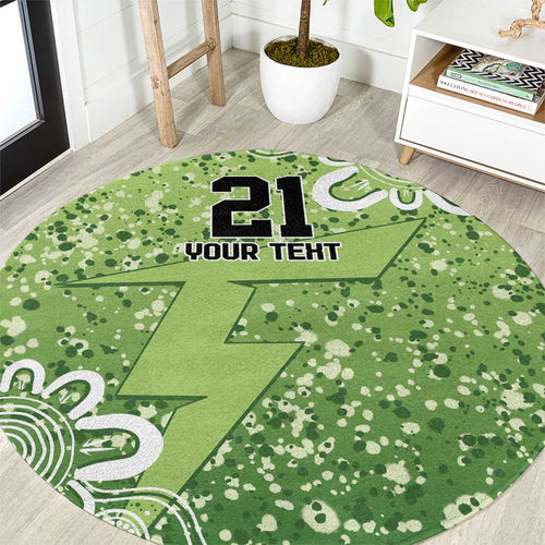 Australian Thunder Cricket Custom Round Carpet Minimalism Aboriginal