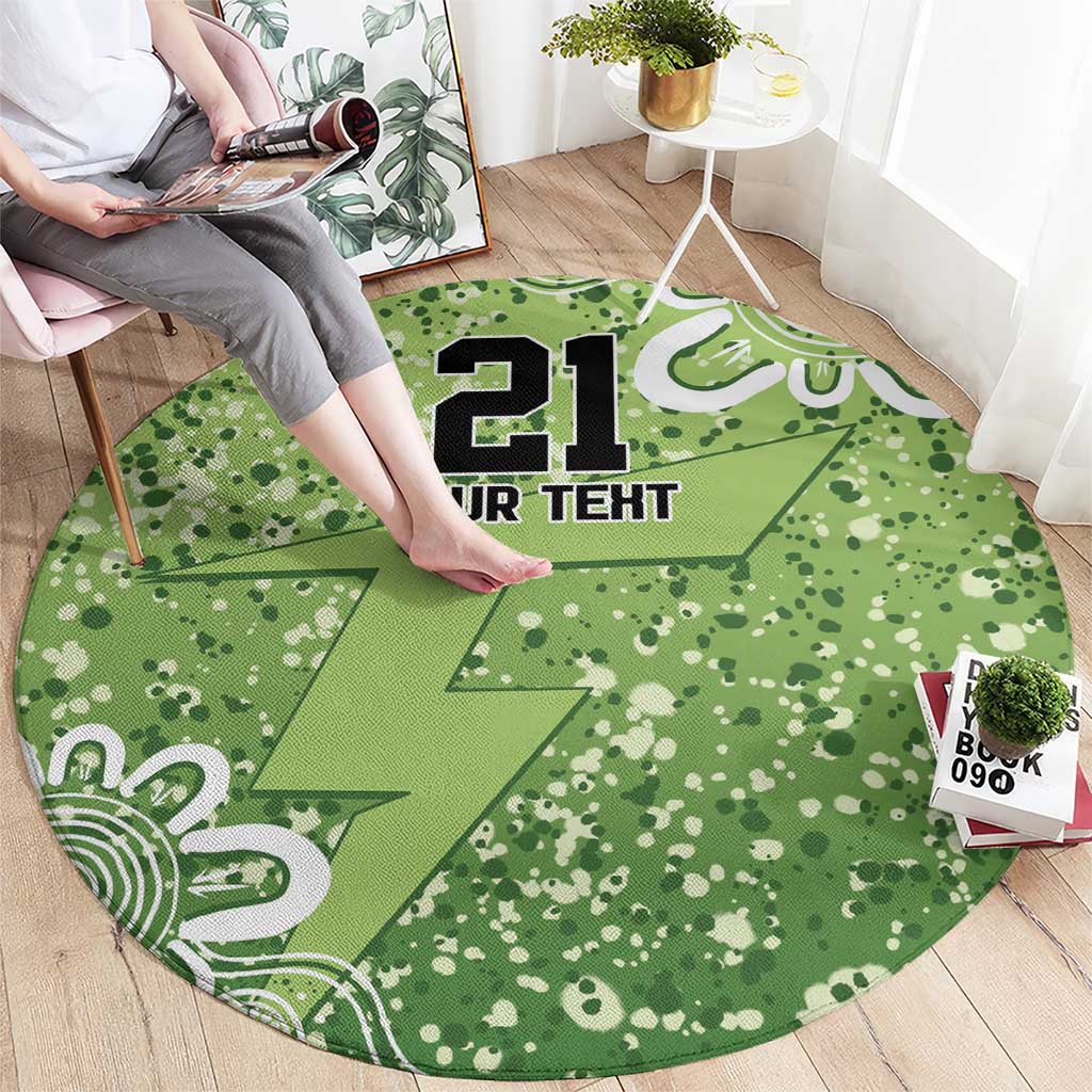 Australian Thunder Cricket Custom Round Carpet Minimalism Aboriginal