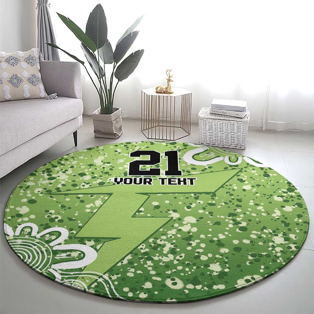 Australian Thunder Cricket Custom Round Carpet Minimalism Aboriginal