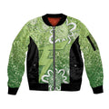 Australian Thunder Cricket Custom Sleeve Zip Bomber Jacket Minimalism Aboriginal