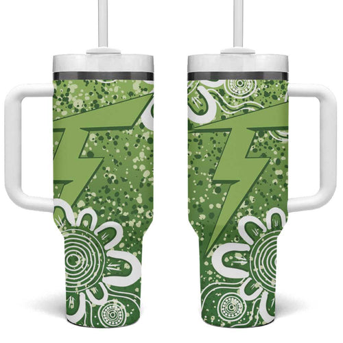 Australian Thunder Cricket Custom Tumbler With Handle Minimalism Aboriginal