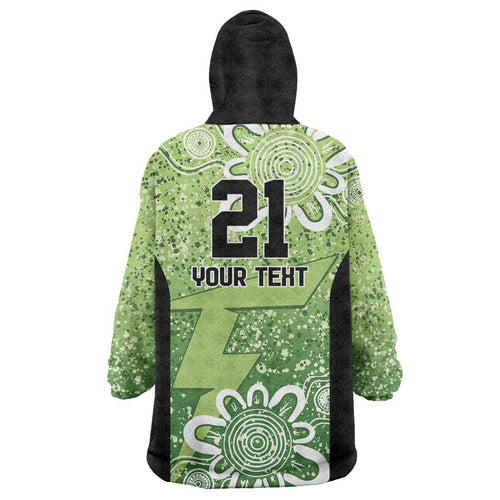 Australian Thunder Cricket Custom Wearable Blanket Hoodie Minimalism Aboriginal