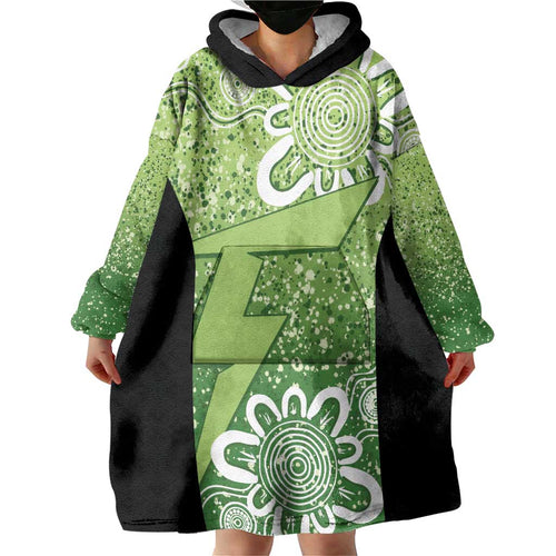 Australian Thunder Cricket Custom Wearable Blanket Hoodie Minimalism Aboriginal