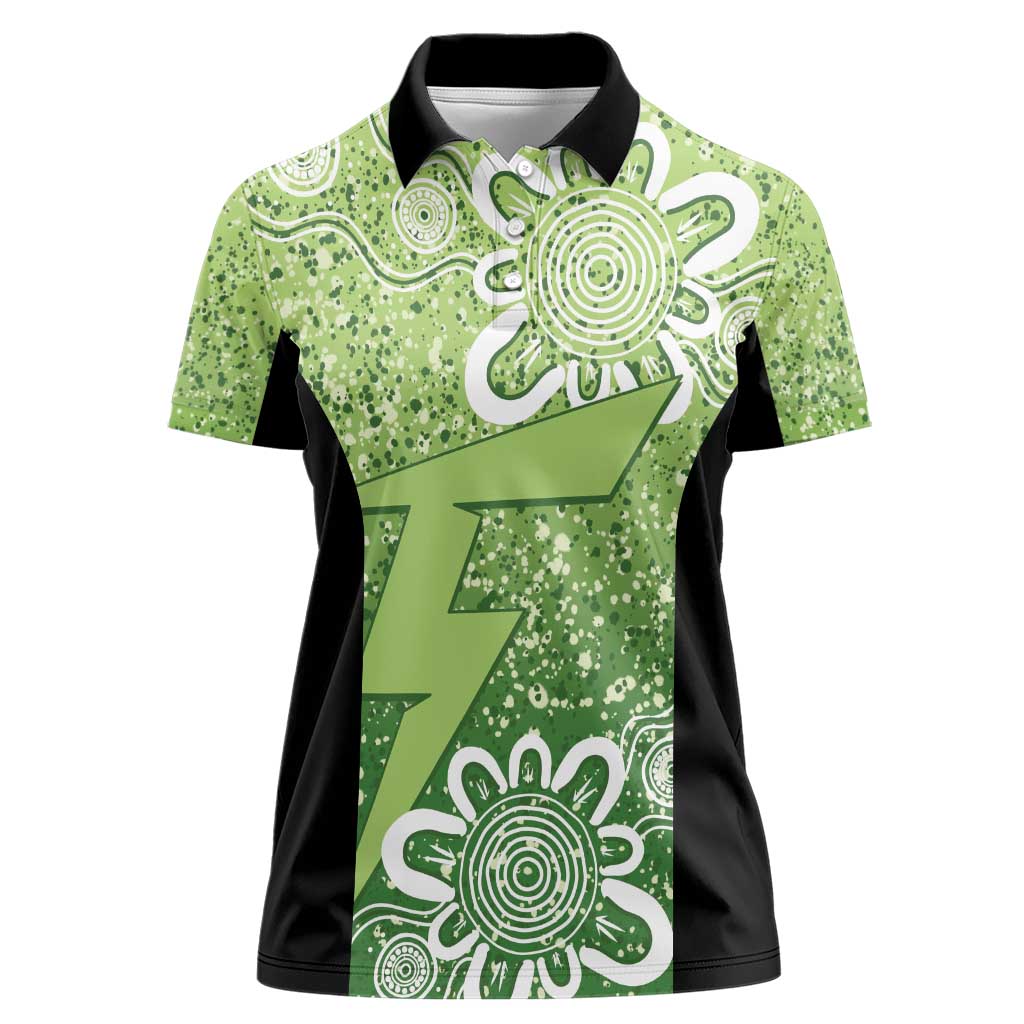 Australian Thunder Cricket Custom Women Polo Shirt Minimalism Aboriginal