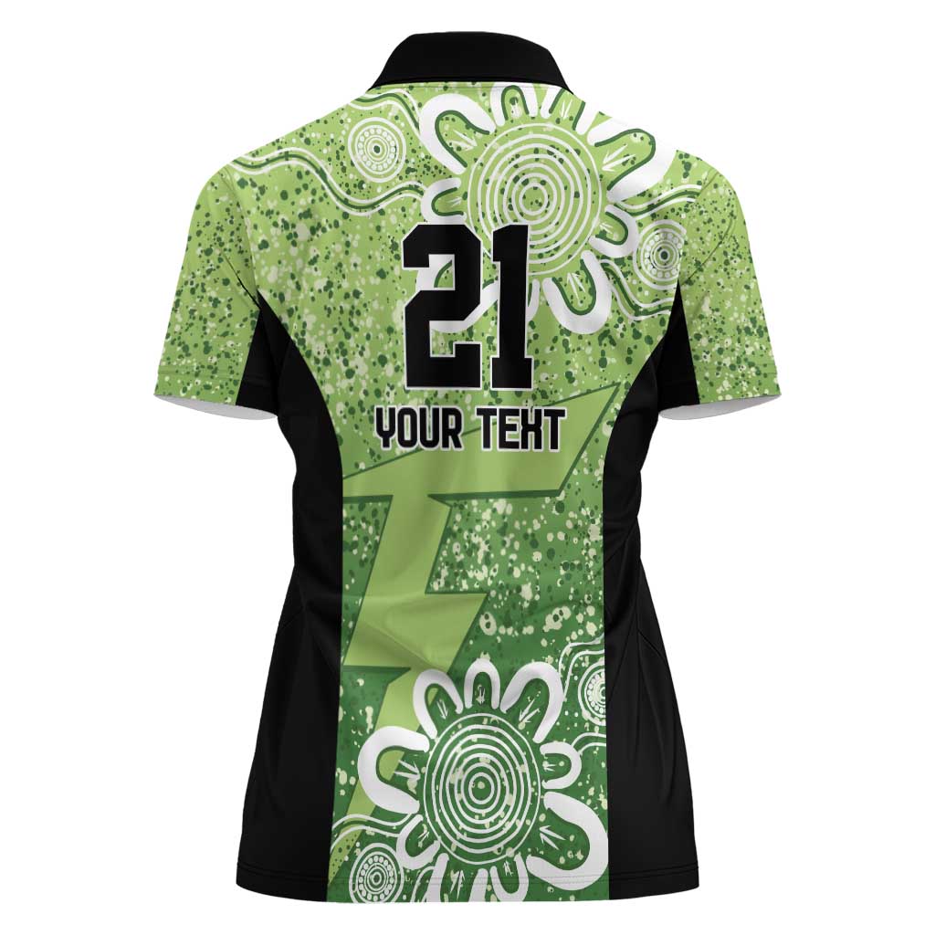 Australian Thunder Cricket Custom Women Polo Shirt Minimalism Aboriginal