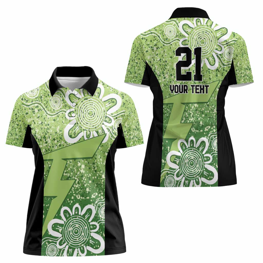Australian Thunder Cricket Custom Women Polo Shirt Minimalism Aboriginal