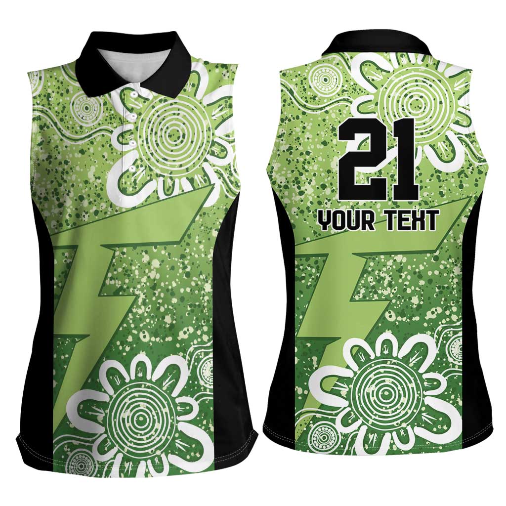 Australian Thunder Cricket Custom Women Sleeveless Polo Shirt Minimalism Aboriginal