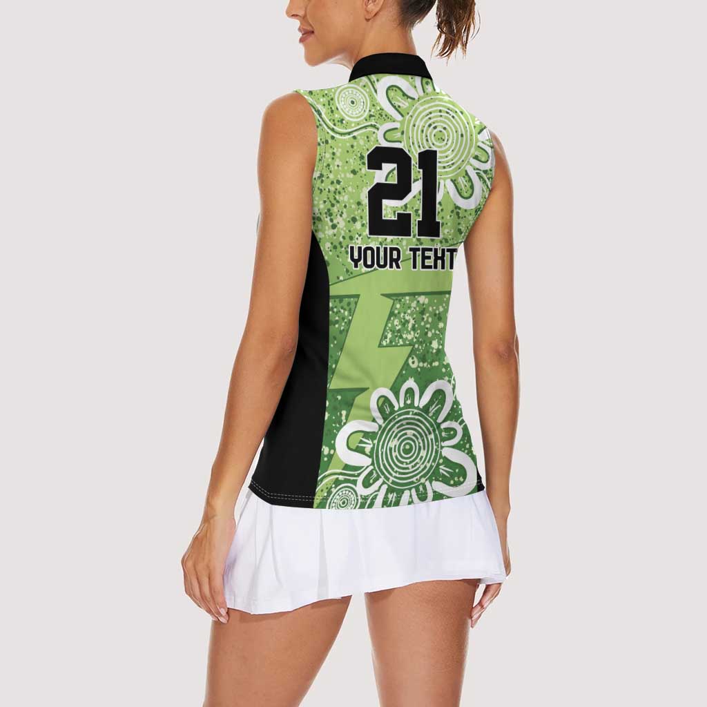 Australian Thunder Cricket Custom Women Sleeveless Polo Shirt Minimalism Aboriginal