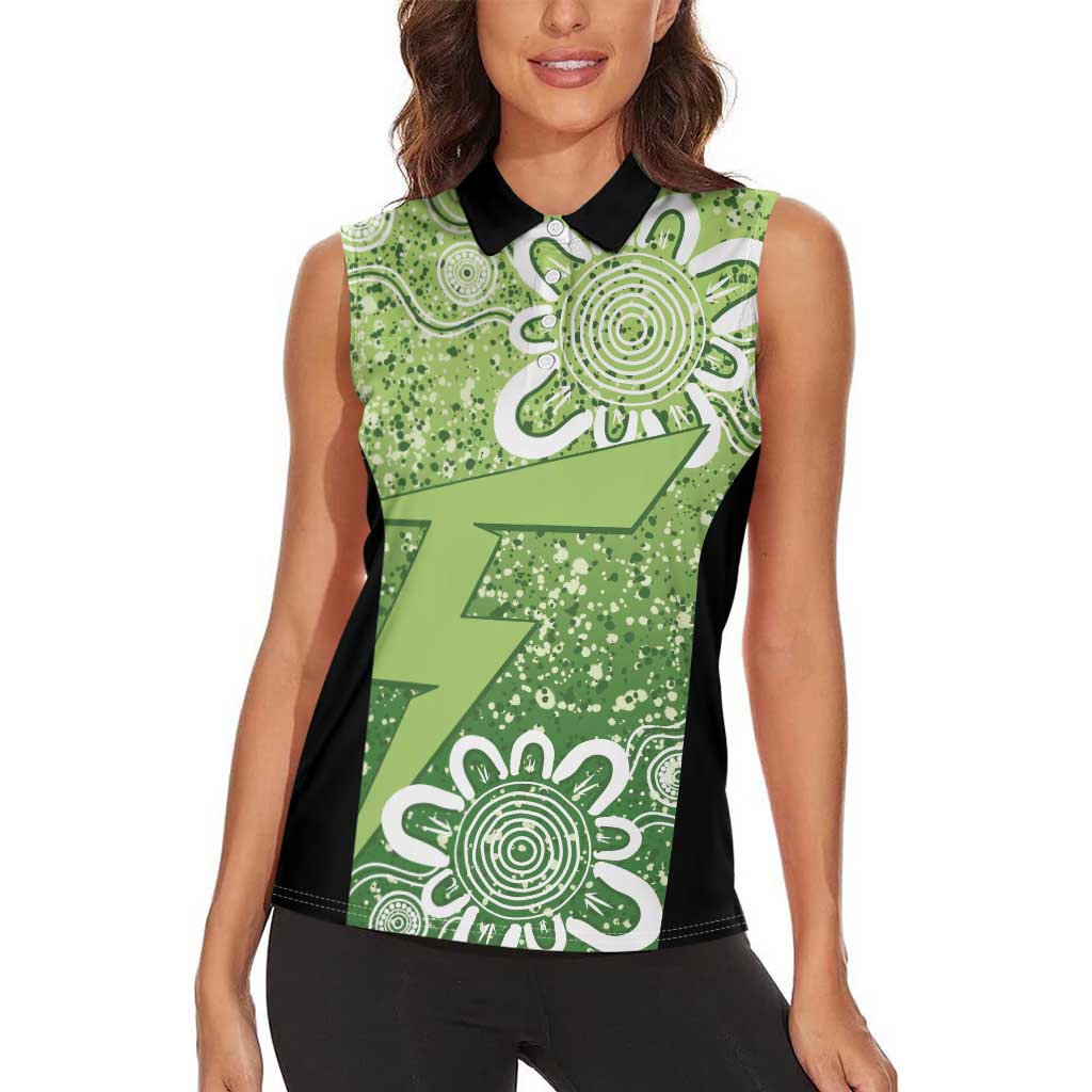 Australian Thunder Cricket Custom Women Sleeveless Polo Shirt Minimalism Aboriginal
