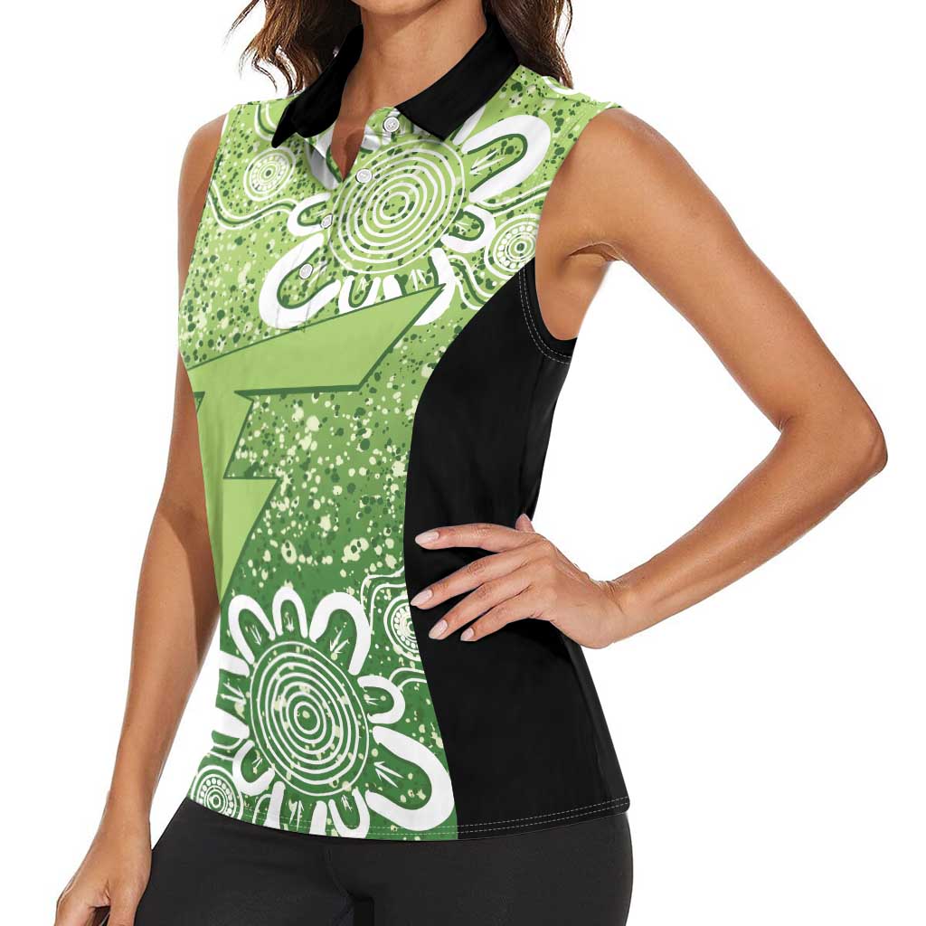 Australian Thunder Cricket Custom Women Sleeveless Polo Shirt Minimalism Aboriginal