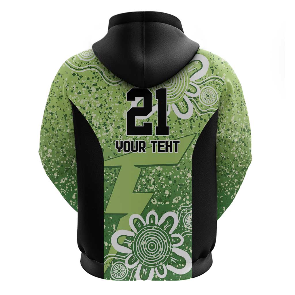 Australian Thunder Cricket Custom Zip Hoodie Minimalism Aboriginal