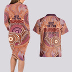 Fire Together NAIDOC 2024 Couples Matching Long Sleeve Bodycon Dress and Hawaiian Shirt Indigenous Cultural Spirit