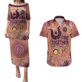 Fire Together NAIDOC 2024 Couples Matching Puletasi and Hawaiian Shirt Indigenous Cultural Spirit