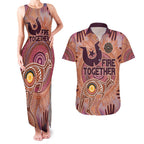 Fire Together NAIDOC 2024 Couples Matching Tank Maxi Dress and Hawaiian Shirt Indigenous Cultural Spirit