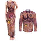 Fire Together NAIDOC 2024 Couples Matching Tank Maxi Dress and Long Sleeve Button Shirt Indigenous Cultural Spirit
