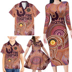Fire Together NAIDOC 2024 Family Matching Long Sleeve Bodycon Dress and Hawaiian Shirt Indigenous Cultural Spirit