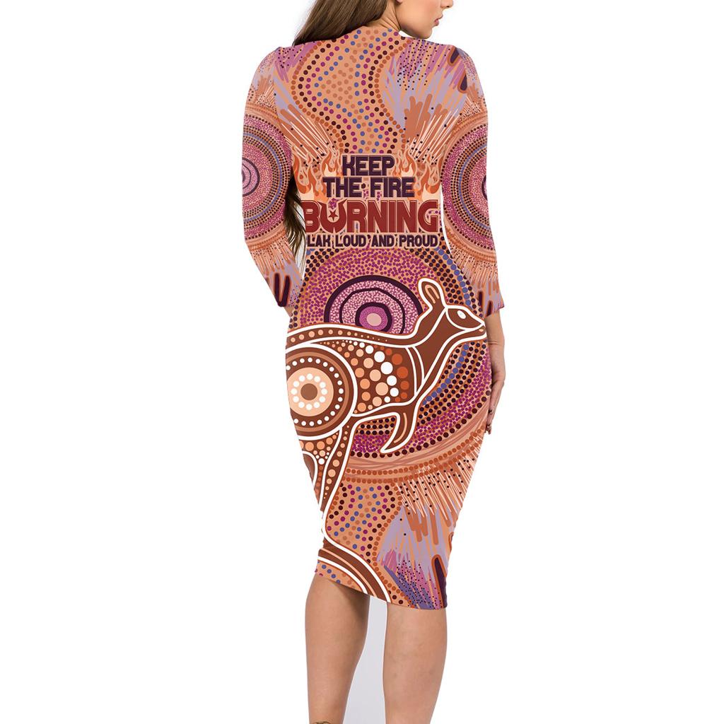 Fire Together NAIDOC 2024 Family Matching Long Sleeve Bodycon Dress and Hawaiian Shirt Indigenous Cultural Spirit