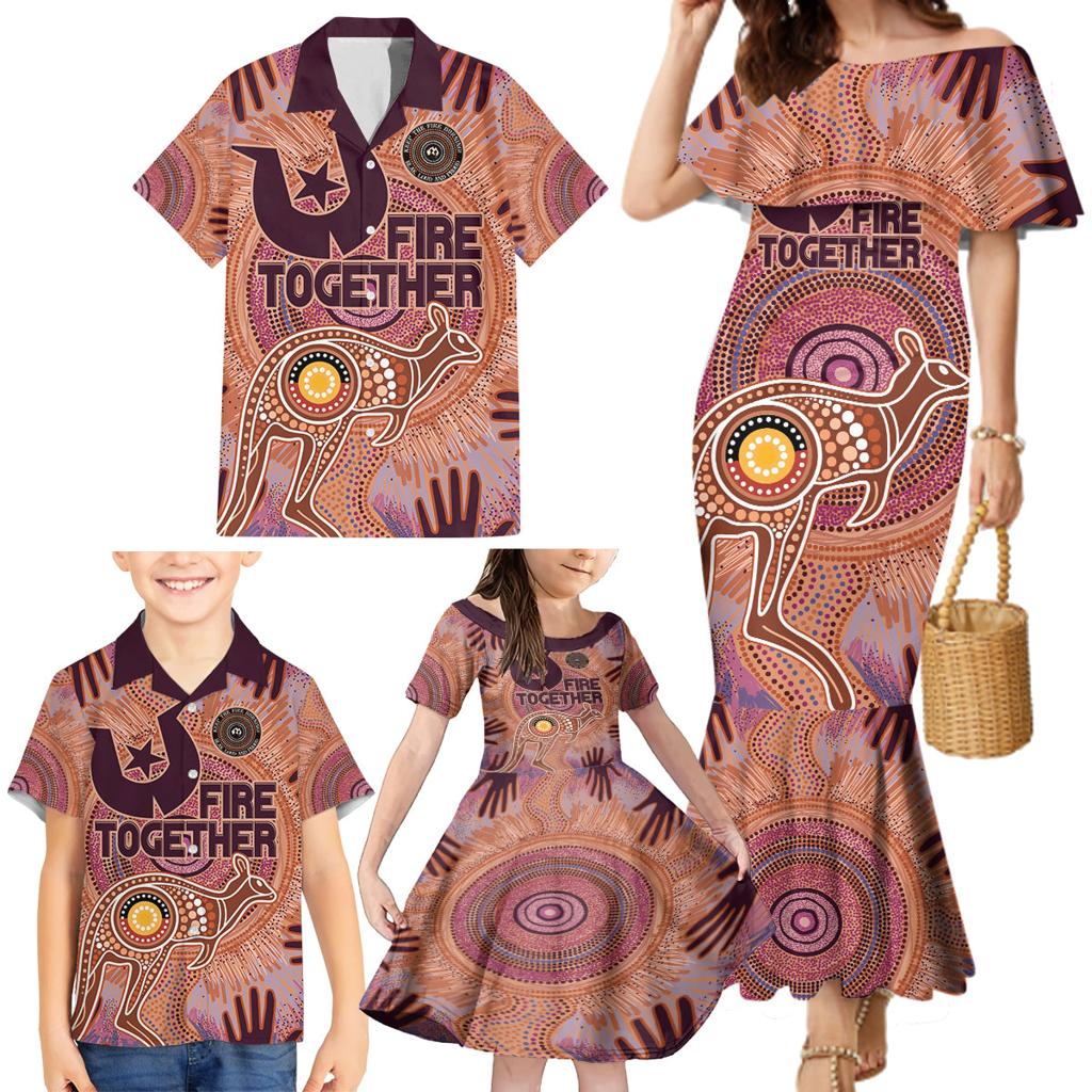 Fire Together NAIDOC 2024 Family Matching Mermaid Dress and Hawaiian Shirt Indigenous Cultural Spirit
