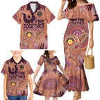 Fire Together NAIDOC 2024 Family Matching Mermaid Dress and Hawaiian Shirt Indigenous Cultural Spirit
