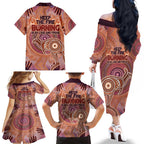 Fire Together NAIDOC 2024 Family Matching Off Shoulder Long Sleeve Dress and Hawaiian Shirt Indigenous Cultural Spirit