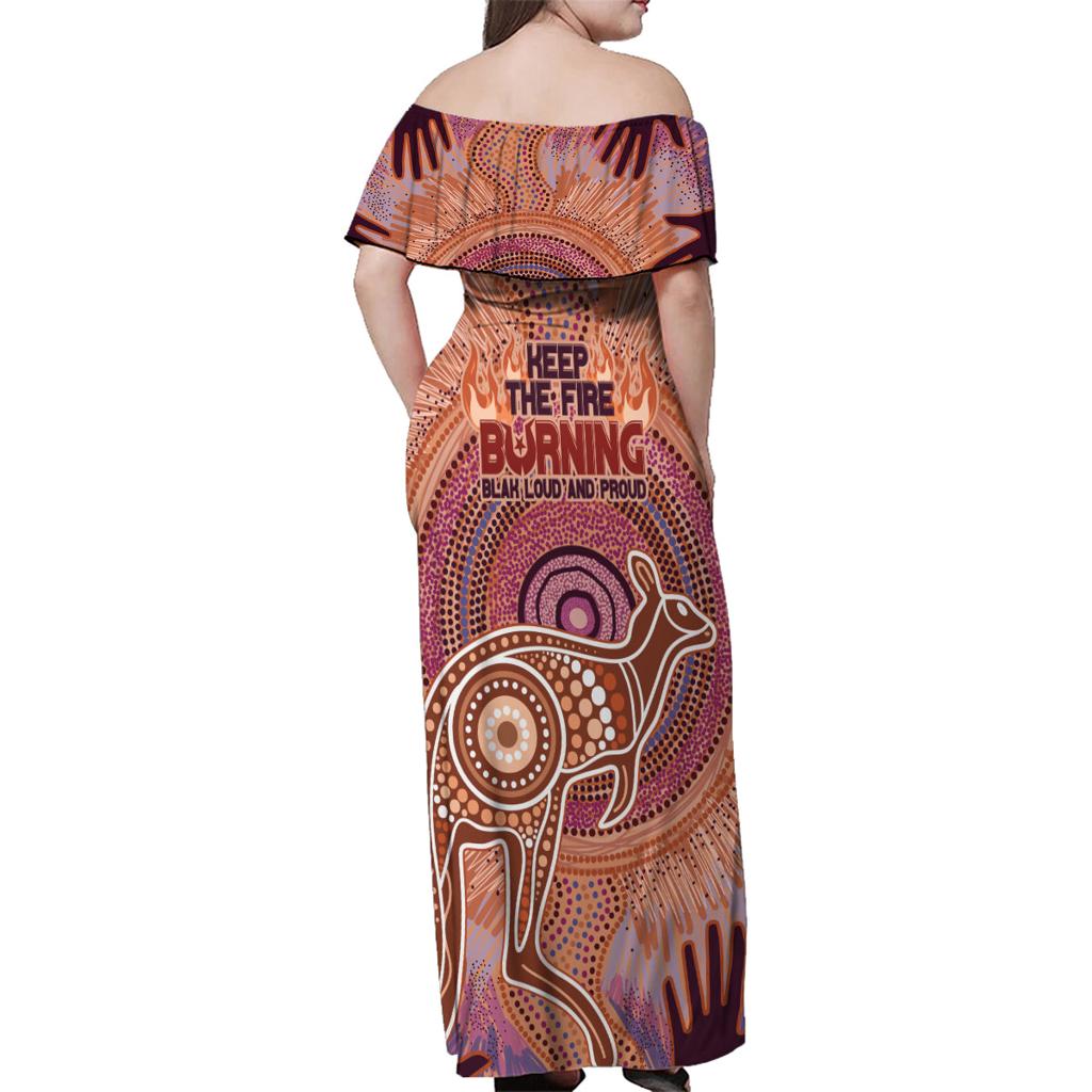 Fire Together NAIDOC 2024 Family Matching Off Shoulder Maxi Dress and Hawaiian Shirt Indigenous Cultural Spirit