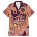Fire Together NAIDOC 2024 Family Matching Off Shoulder Short Dress and Hawaiian Shirt Indigenous Cultural Spirit
