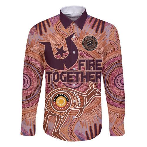 Fire Together NAIDOC 2024 Family Matching Off Shoulder Short Dress and Hawaiian Shirt Indigenous Cultural Spirit