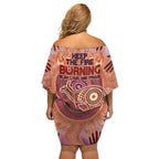 Fire Together NAIDOC 2024 Family Matching Off Shoulder Short Dress and Hawaiian Shirt Indigenous Cultural Spirit