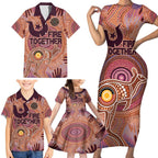 Fire Together NAIDOC 2024 Family Matching Short Sleeve Bodycon Dress and Hawaiian Shirt Indigenous Cultural Spirit