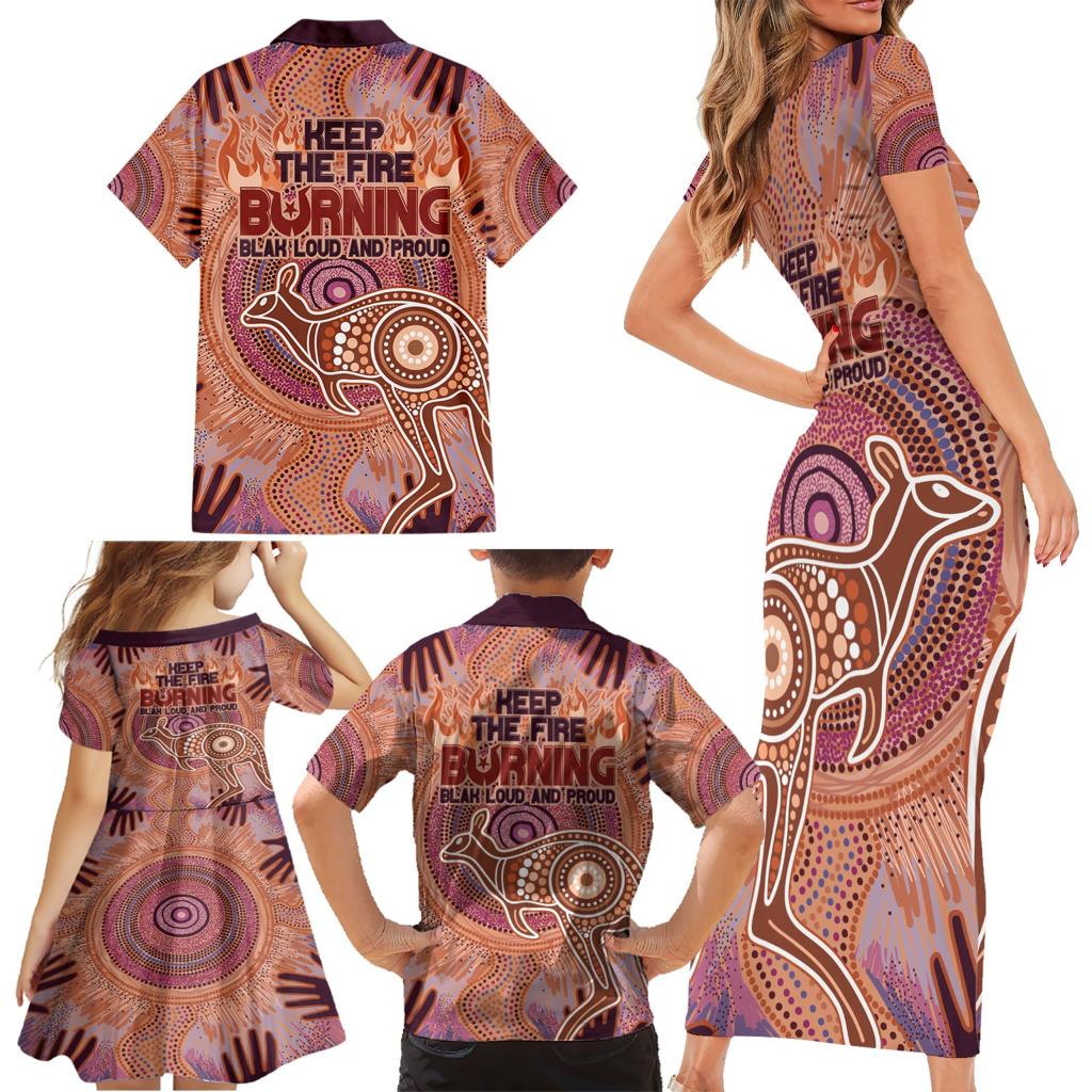 Fire Together NAIDOC 2024 Family Matching Short Sleeve Bodycon Dress and Hawaiian Shirt Indigenous Cultural Spirit