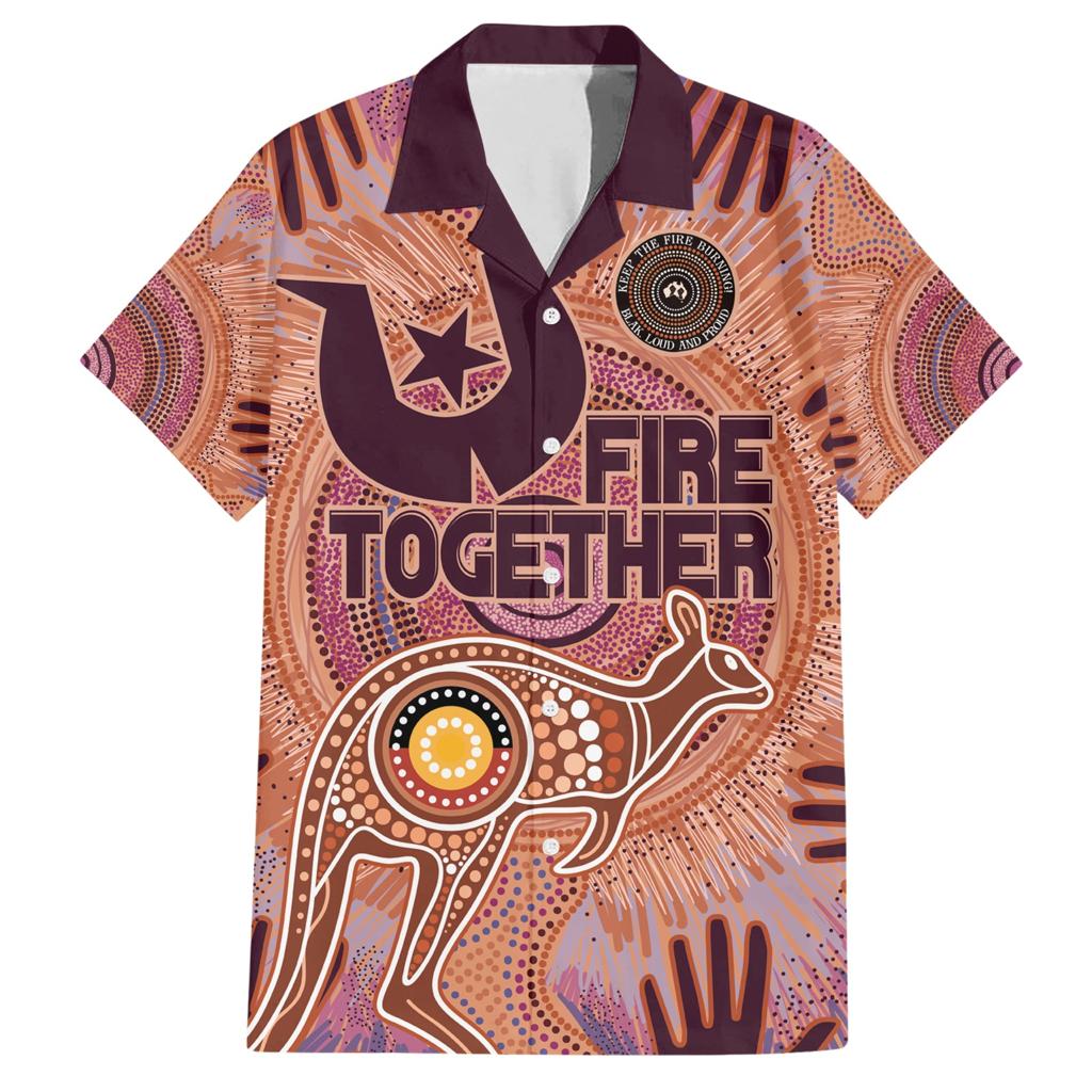 Fire Together NAIDOC 2024 Family Matching Short Sleeve Bodycon Dress and Hawaiian Shirt Indigenous Cultural Spirit