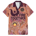 Fire Together NAIDOC 2024 Family Matching Short Sleeve Bodycon Dress and Hawaiian Shirt Indigenous Cultural Spirit