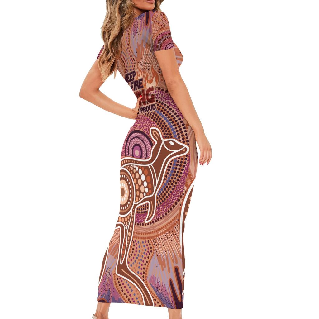 Fire Together NAIDOC 2024 Family Matching Short Sleeve Bodycon Dress and Hawaiian Shirt Indigenous Cultural Spirit