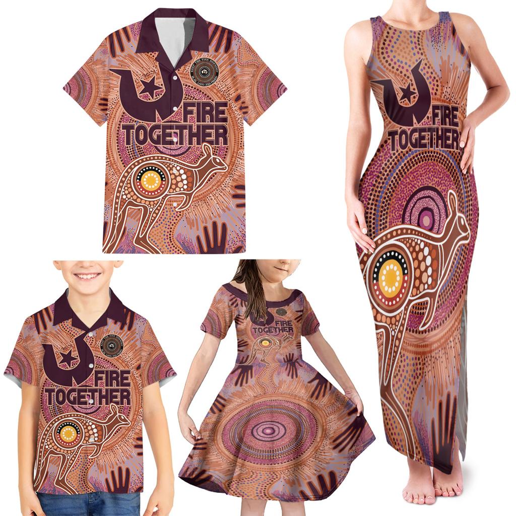Fire Together NAIDOC 2024 Family Matching Tank Maxi Dress and Hawaiian Shirt Indigenous Cultural Spirit