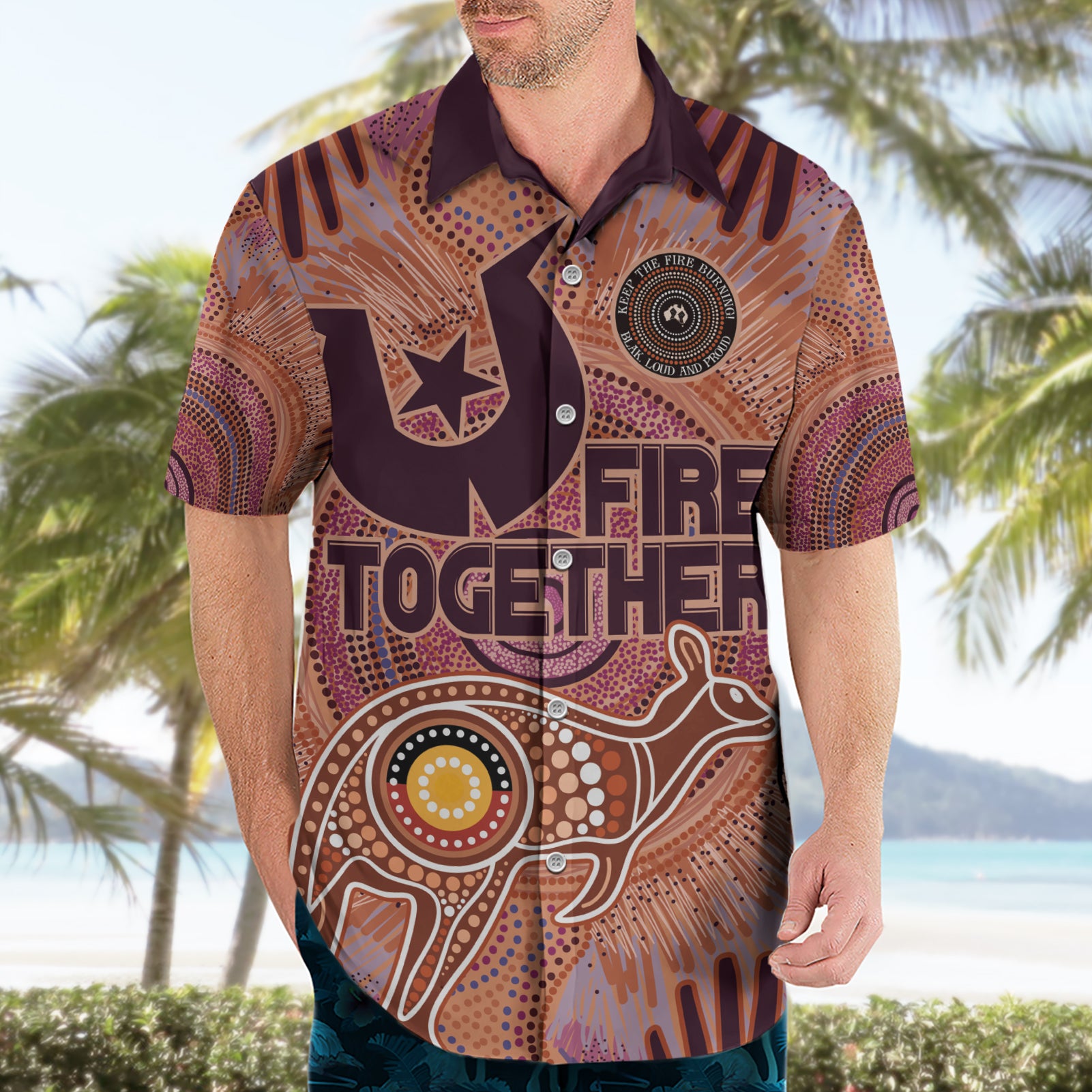 Fire Together NAIDOC 2024 Hawaiian Shirt Indigenous Cultural Spirit