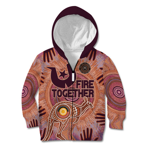 Fire Together NAIDOC 2024 Kid Hoodie Indigenous Cultural Spirit