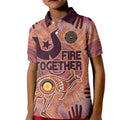 Fire Together NAIDOC 2024 Kid Polo Shirt Indigenous Cultural Spirit