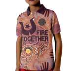 Fire Together NAIDOC 2024 Kid Polo Shirt Indigenous Cultural Spirit