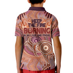 Fire Together NAIDOC 2024 Kid Polo Shirt Indigenous Cultural Spirit