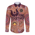 Fire Together NAIDOC 2024 Long Sleeve Button Shirt Indigenous Cultural Spirit