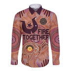 Fire Together NAIDOC 2024 Long Sleeve Button Shirt Indigenous Cultural Spirit