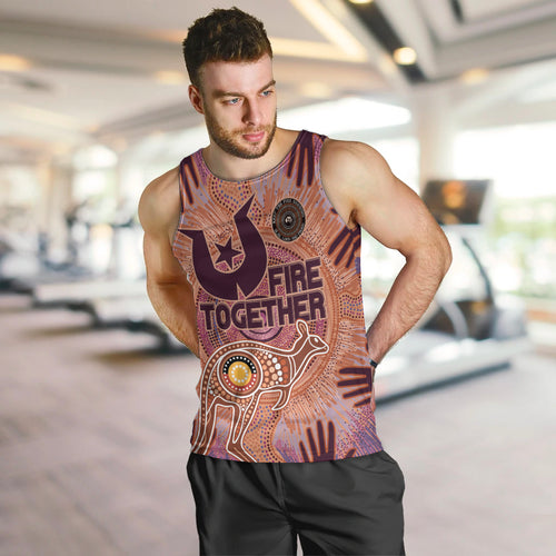 Fire Together NAIDOC 2024 Men Tank Top Indigenous Cultural Spirit