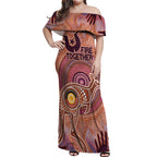 Fire Together NAIDOC 2024 Off Shoulder Maxi Dress Indigenous Cultural Spirit