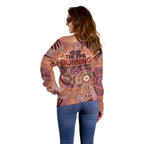 Fire Together NAIDOC 2024 Off Shoulder Sweater Indigenous Cultural Spirit