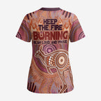 Fire Together NAIDOC 2024 Scrub Top Indigenous Cultural Spirit - Aussie Hoodie