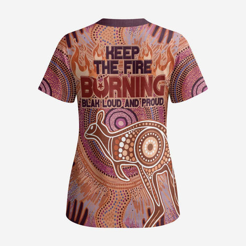 Fire Together NAIDOC 2024 Scrub Top Indigenous Cultural Spirit - Aussie Hoodie