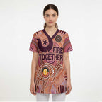 Fire Together NAIDOC 2024 Scrub Top Indigenous Cultural Spirit - Aussie Hoodie