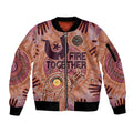 Fire Together NAIDOC 2024 Sleeve Zip Bomber Jacket Indigenous Cultural Spirit