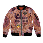 Fire Together NAIDOC 2024 Sleeve Zip Bomber Jacket Indigenous Cultural Spirit